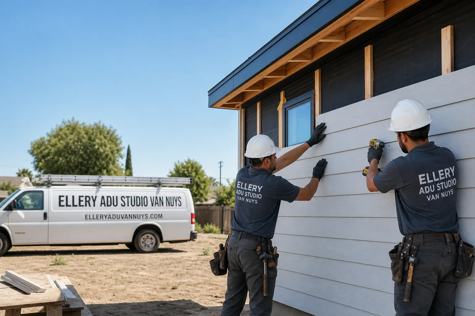 Ellery ADU Studio Van Nuys adu service vehicle and crew in Van Nuys, CA